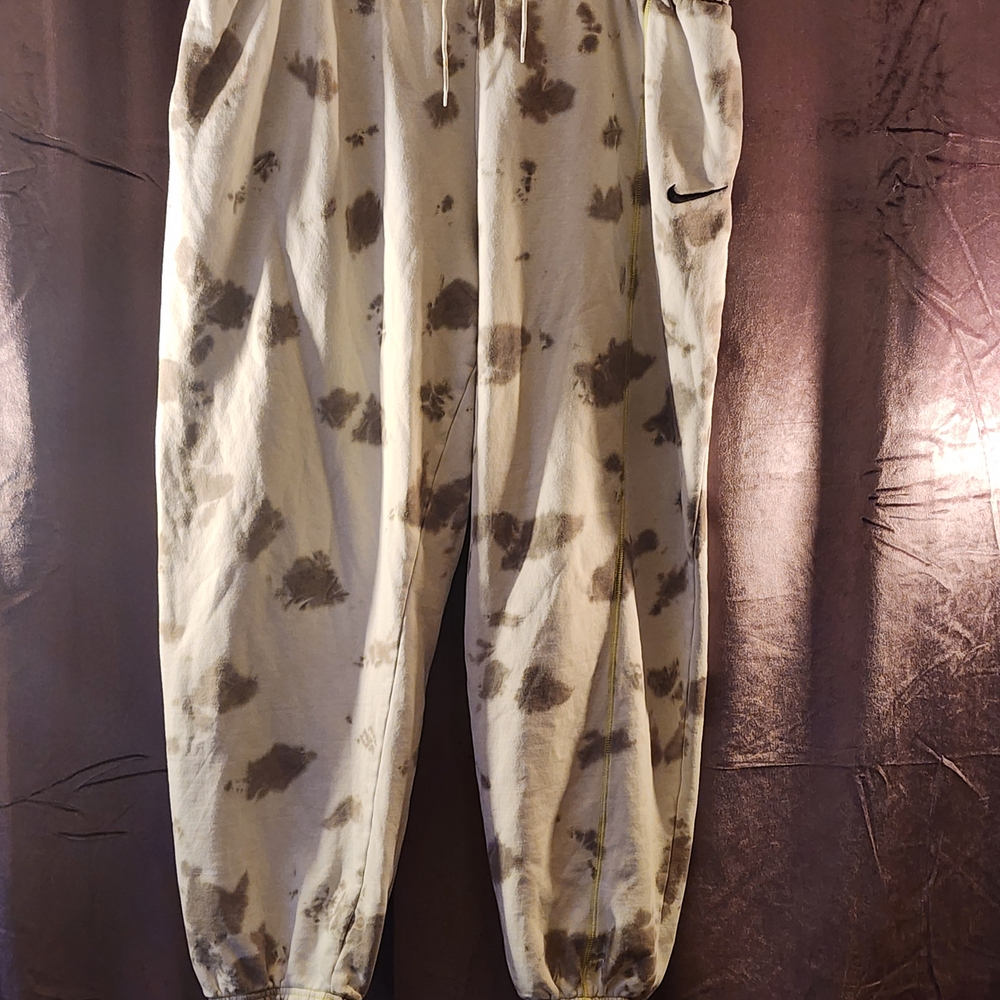 Nike Tie-Dye Track Pants - White and Gray